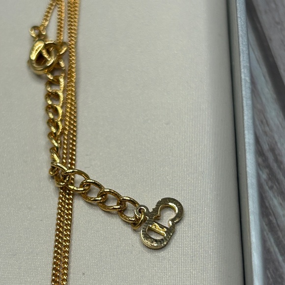 NEW DIOR CD Logo Necklace Gold NIB - Picture 7 of 14